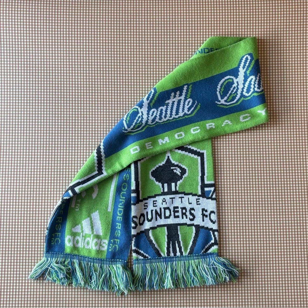 Adidas Seattle Sounders FC‎ Club Soccer Team Blue Green Scarf